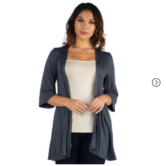 NWT Gray 24/7 Half Sleeve Cardigan Size Medium - Picture 1 of 8